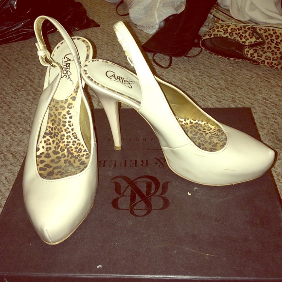 Cream colored Carlos Santana heels