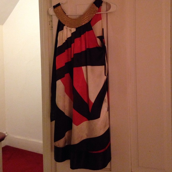 Orange brown and gold dress size S