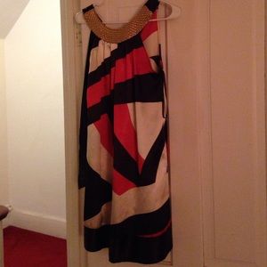 Orange brown and gold dress size S