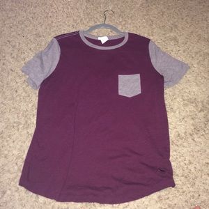 Victoria secret maroon pocket t shirt