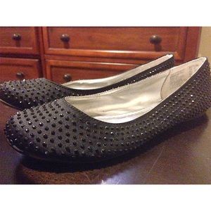 Black studded ballet flats