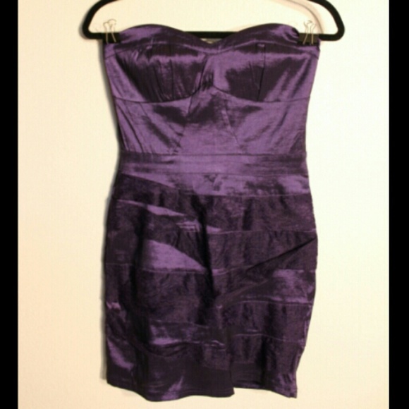 Satin w/ lace royal purple dress.