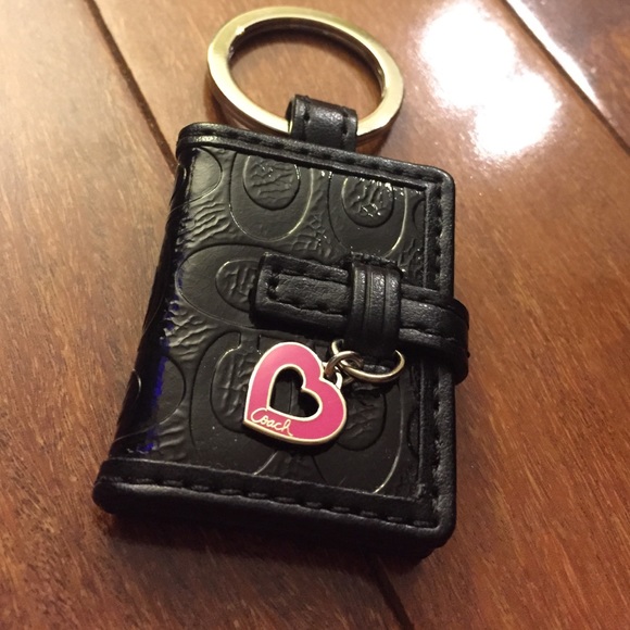 Coach leather picture frame key ring