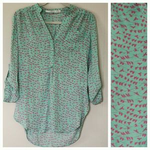 Bird Print Blouse