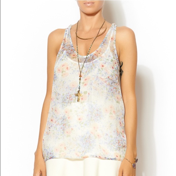Joie Sabine Silk Floral Pocket Tank HP💕 - Picture 1 of 4