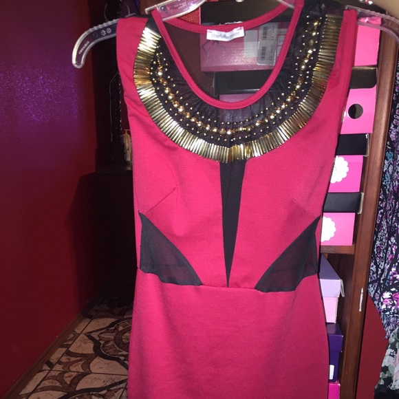 Dress , red and fancy