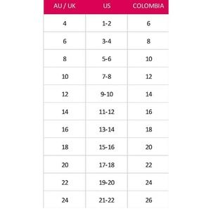 colombian jeans size chart