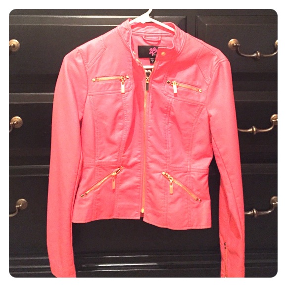 Pink leather jacket