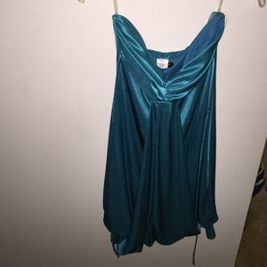 Blue slik dress