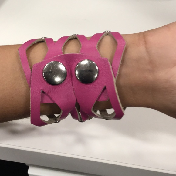 💎REDUCED rhinestone embossed leather bracelet.💎 - Picture 2 of 3