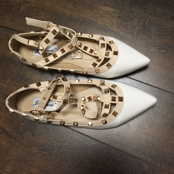 Rose gold studs flats