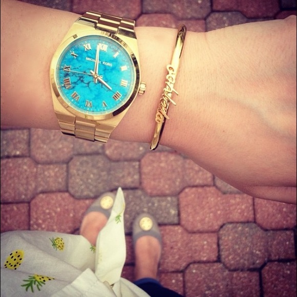 Michael Kors Channing Turquoise Dial Watch - Picture 4 of 4
