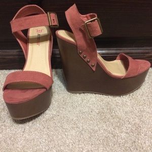 #Wedges #heels #SummerHeels #Pink #brown