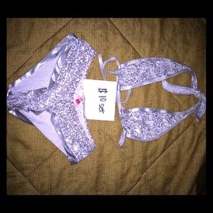 Silver sequin matching set