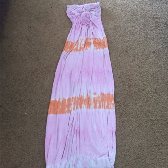 Tie dye sky tube top dress