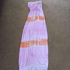 Tie dye sky tube top dress