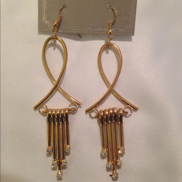Golden dangle earrings