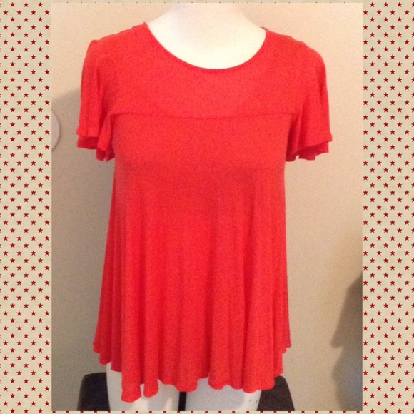 Deep coral flowy blouse 🌻 VS Moda line - Picture 1 of 2