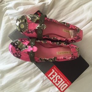 Diesel Watermelon Floral Flats