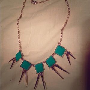 Teal statement necklace