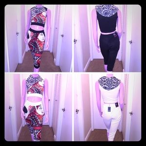 Black Ace Of Spades Crop Top Hoodie Joggers Outfit