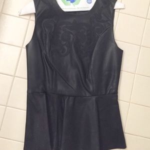 Beautiful detailed leather peplum top