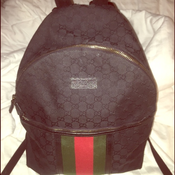 SOLD 💯AUTHENTIC GUCCI BACKPACK BLACK MONOGRAM.!!