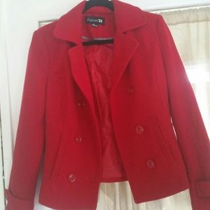 Red peacoat