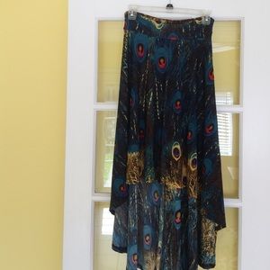 Peacock Hi-lo skirt