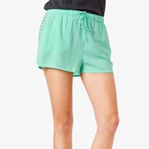 Forever 21 mint green/ silver studded silk shorts