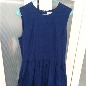 Blue Gap Dress with Flower Detail