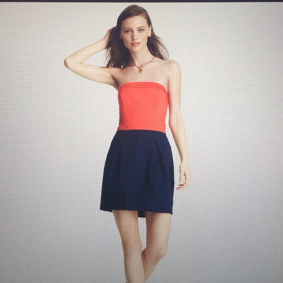 French Connection color block strapless dress