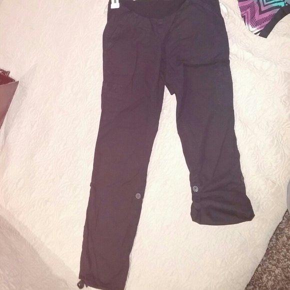 Black Maternity Convertible Cargo Pants