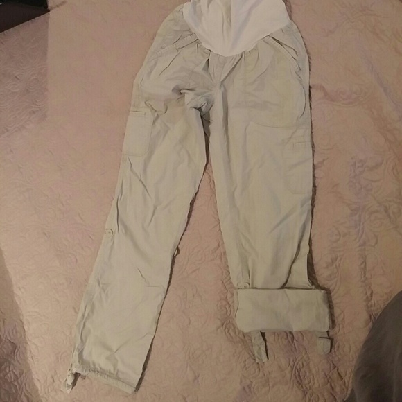 Khaki Maternity Convertible Cargo Pants