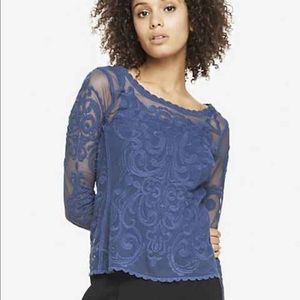 Express burgundy lace top
