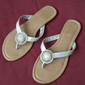 Silver Sandals w/Stones