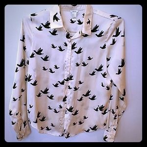 Forever 21, dove patterned dress shirt