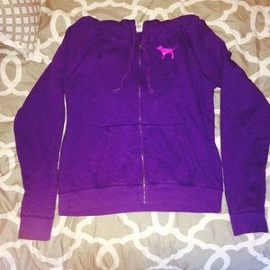 PINK zip up hoodie 💜