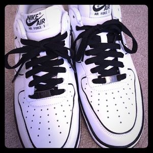 Black and White AirForce 1's