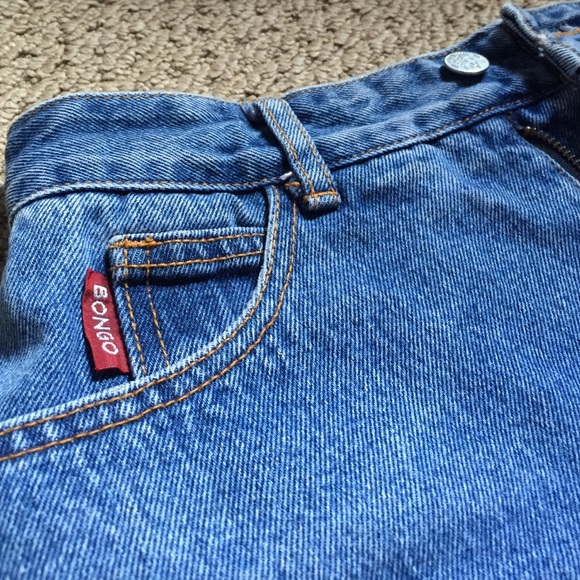 Bongo custom hand-studded high waisted jean shorts - Picture 3 of 4