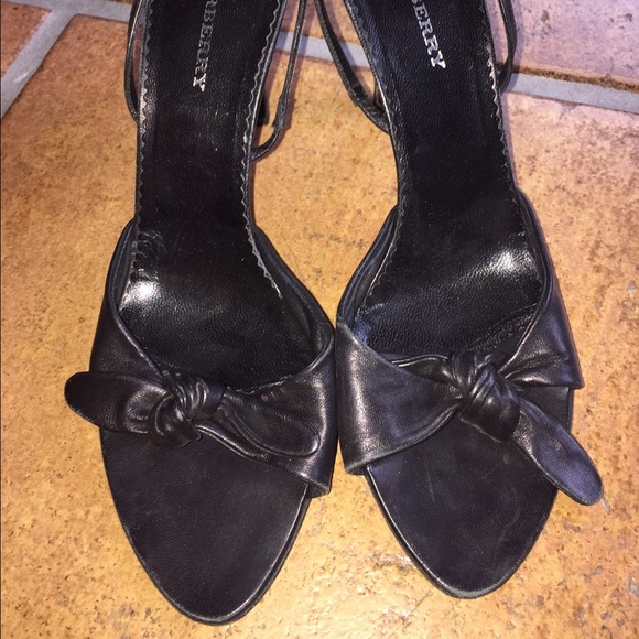 Authentic Burberry leather sling back heel
