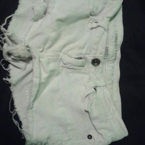 Brand name white short frayed shorts