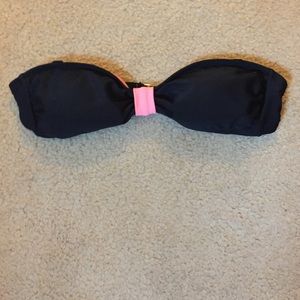 Black bandeau bathing suit top