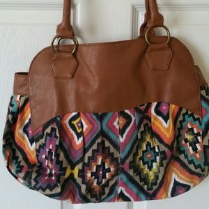 Multi colored satchel purse