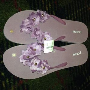 J Crew Flower Flip Flips
