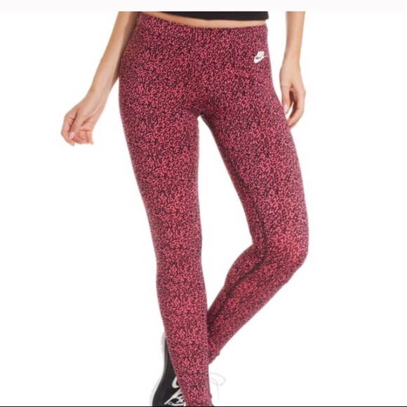 Pink Nike logo print leggings