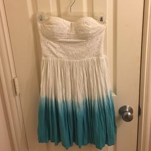 American eagle strapless dip dyed dress!
