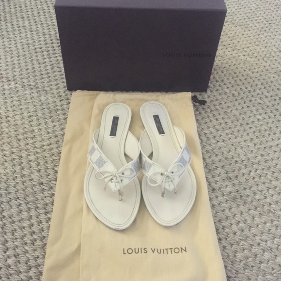 lv white sandals