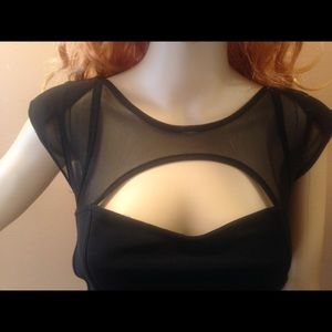 Black structured mini dress