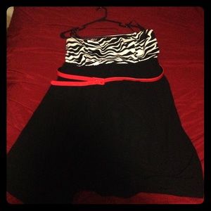 Torrids strapless zebra print dress. (Plus size) Torrids strapless zebra print dress. (Plus size)
